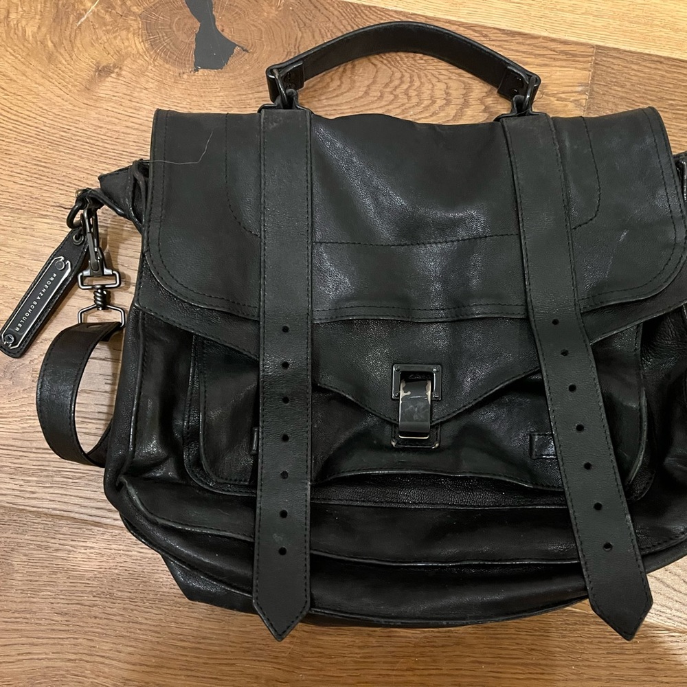 Proenza Schouler large PS satchel, black leather